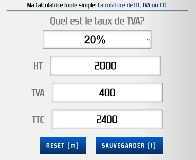 calcul dun montant hors taxe en ttc