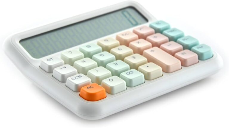 calculatrice avec des chiffres sur un plan