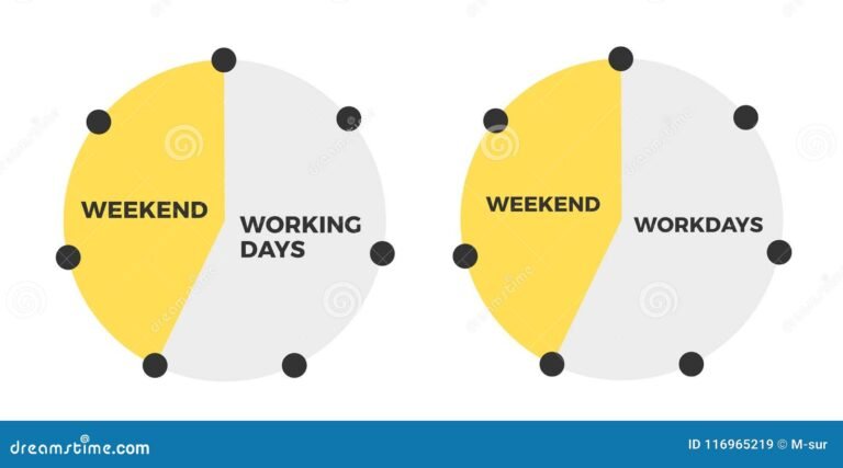 calecon de travail illustrant un week end