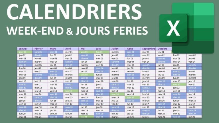 calendrier avec jours ouvres mis en valeur