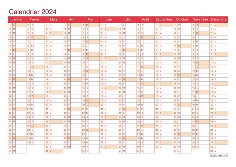 calendrier avec jours surlignes