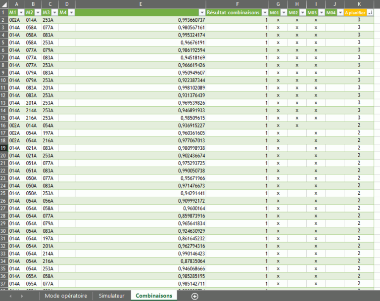 capture decran dun simulateur excel interactif