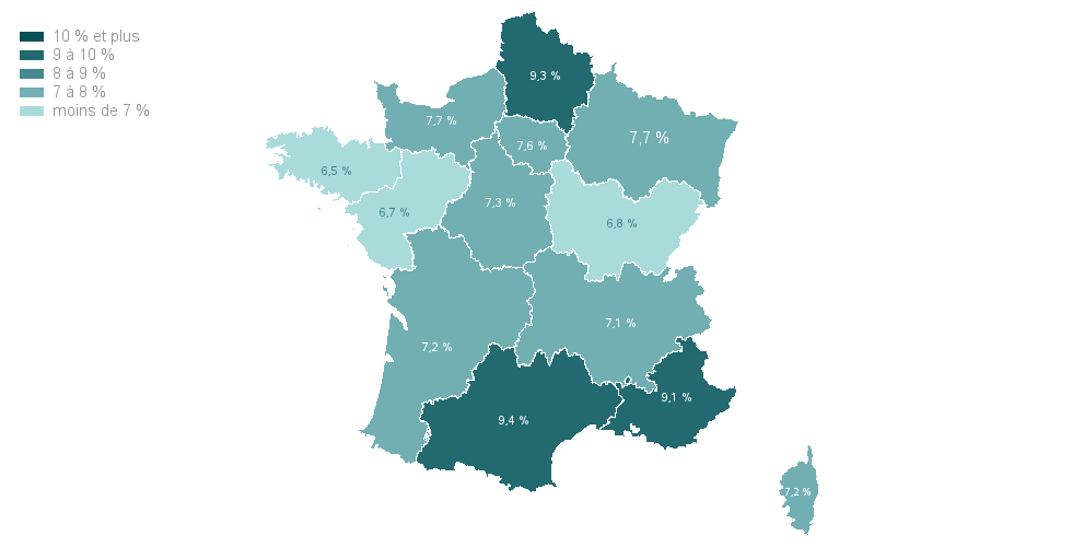 carte de france avec pole emploi localise