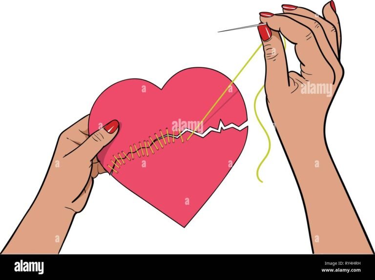 coeur brise avec des chemins divergents