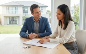 couple heureux signant un contrat pacs