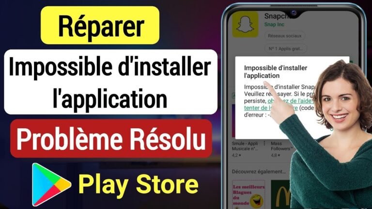 erreur dinstallation dapplication sur smartphone