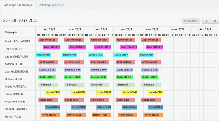 fiche de paie avec sections surlignees