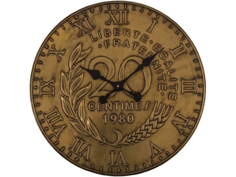 horloge avec des pieces de monnaie