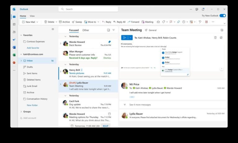 icone doutlook avec une interface de configuration