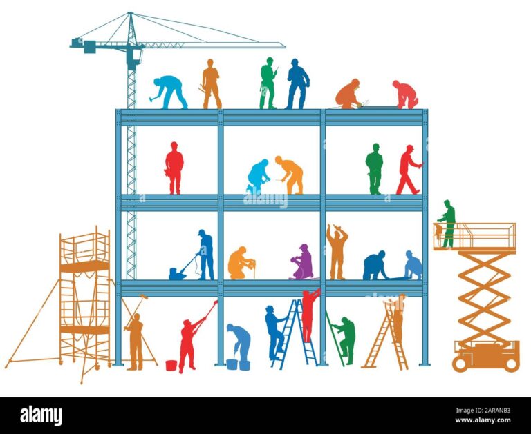 illustration dune personne construisant un batiment