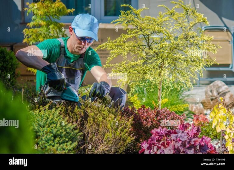 jardinier paysagiste en pleine action
