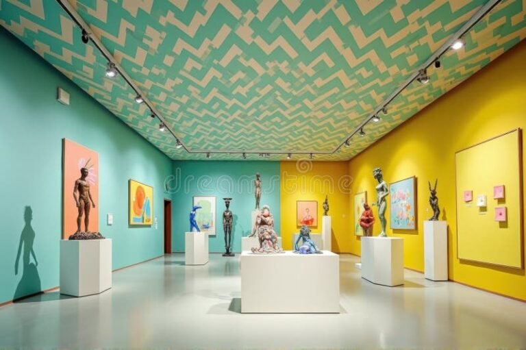 oeuvres dart colorees en galerie moderne