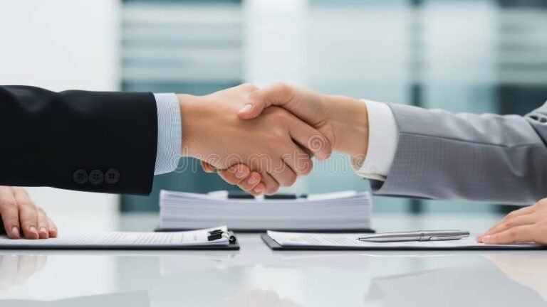 poignee de mains professionnelle en accord cordial