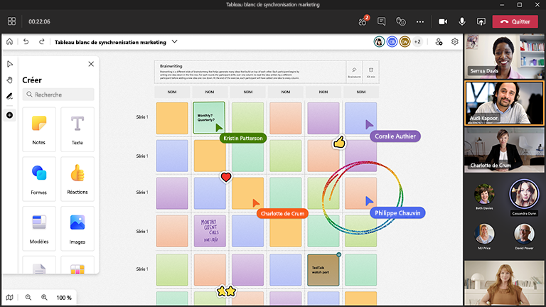 un brainstorming collaboratif sur un tableau