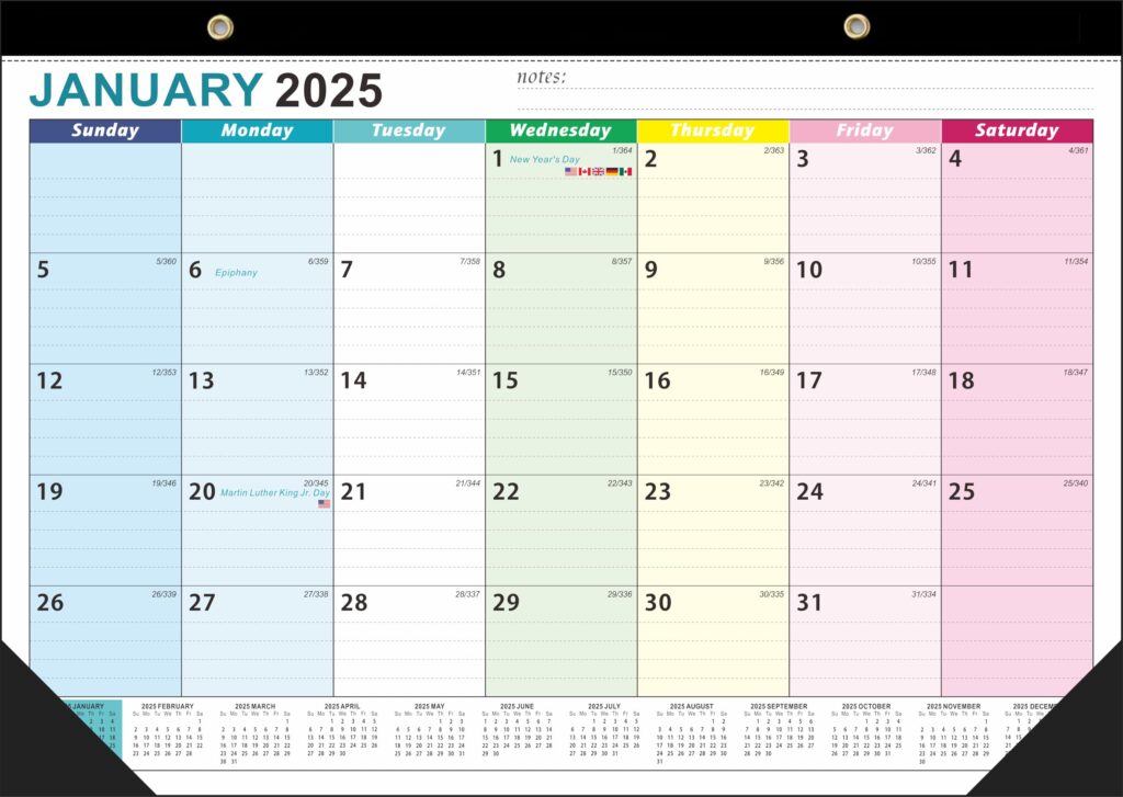 un calendrier avec des dates surlignees 2