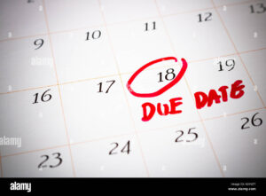 un calendrier avec une date decheance marquee