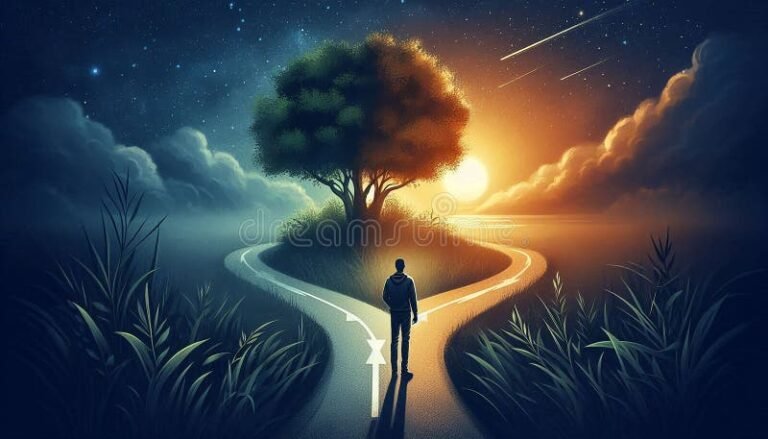 un chemin symbolisant le choix de vie