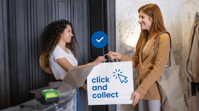 un client recuperant une commande en magasin