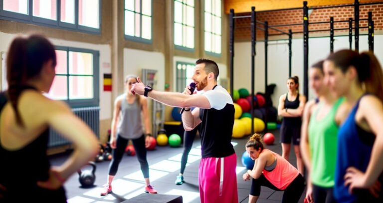 un coach sportif en action avec des eleves