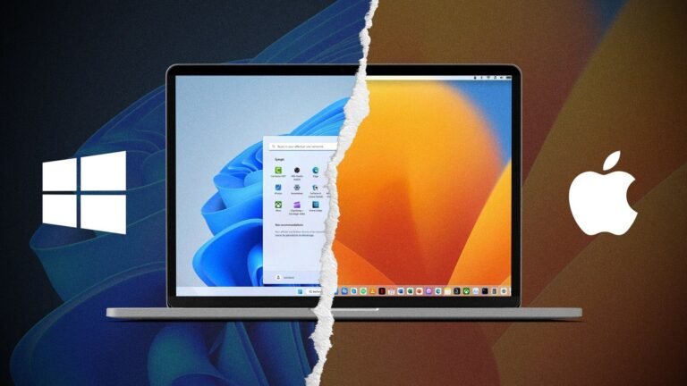 un ordinateur affichant mac os sur windows