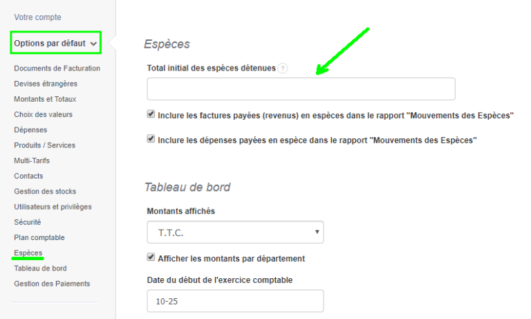 un recu de paiement en especes