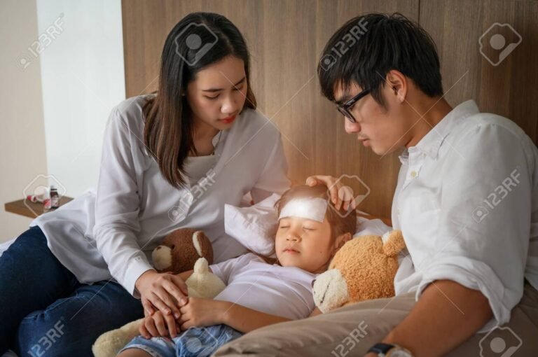 une famille prenant soin dun parent malade