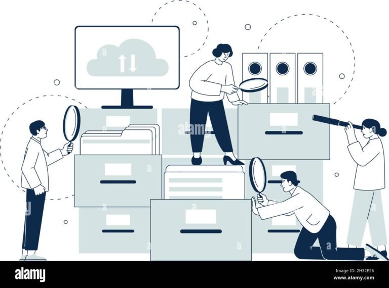 une personne cherchant des documents dans un bureau