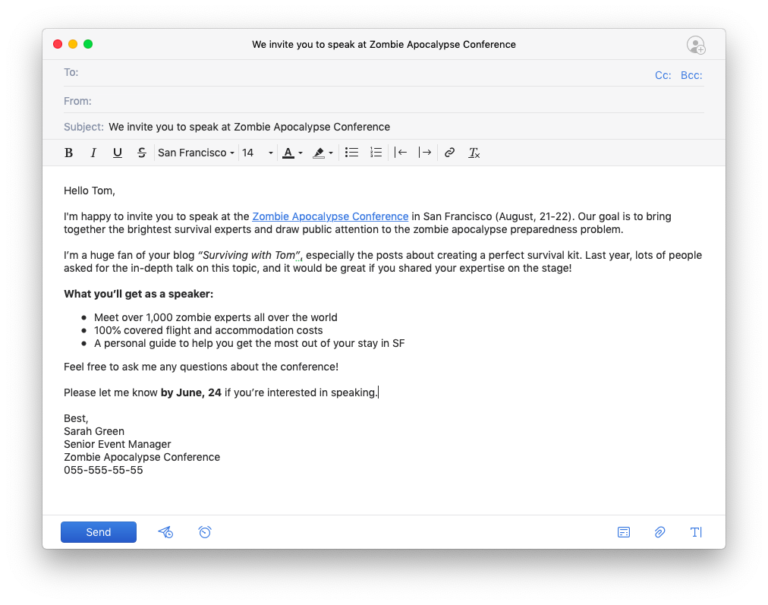 une personne redigeant un email professionnel